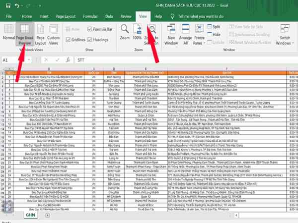 Cách In Excel vừa trang A4 bằng Page Break Preview